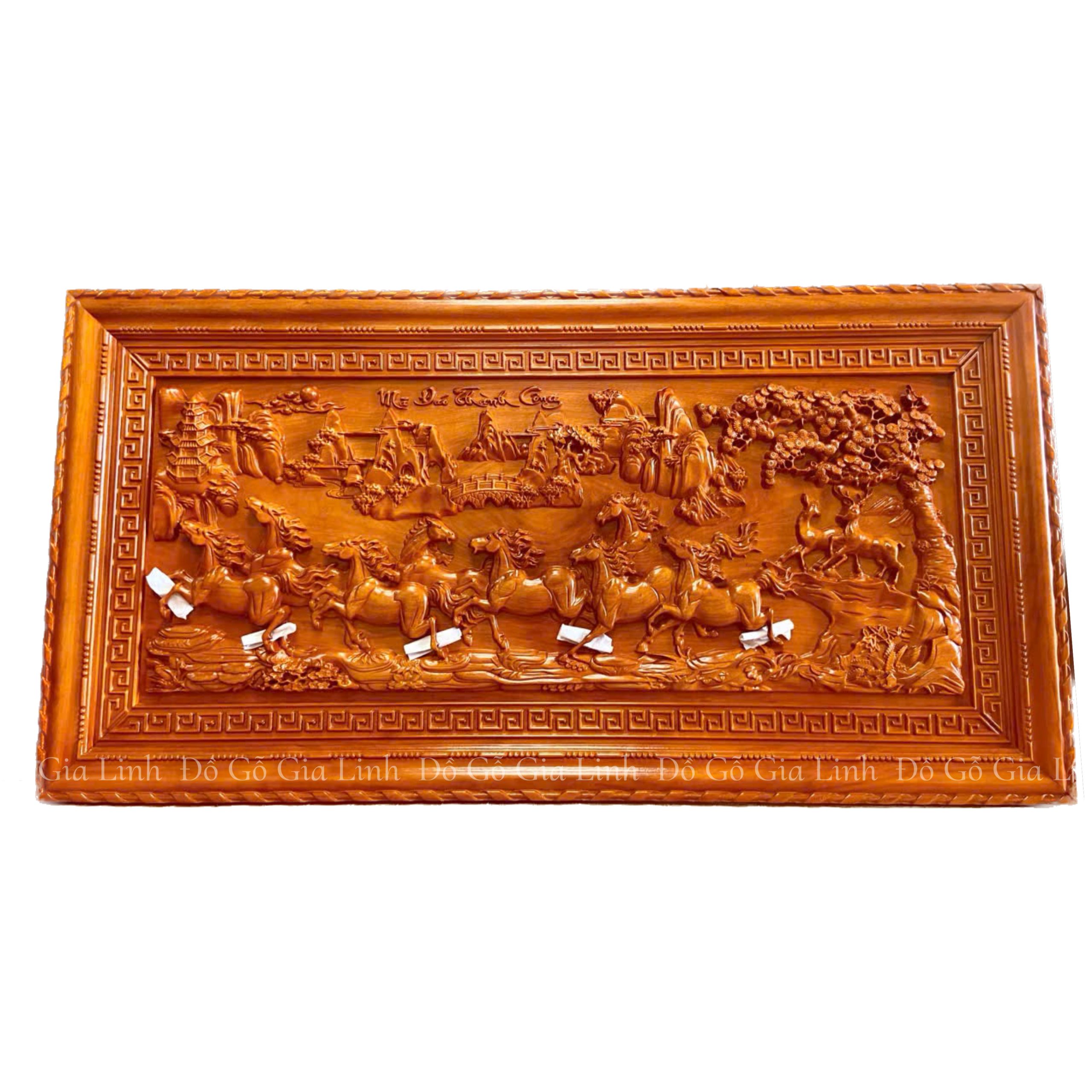 Tranh Mã Đáo Thành Công Gỗ Hương Kích Thước 1m55x79cm Dày 4cm